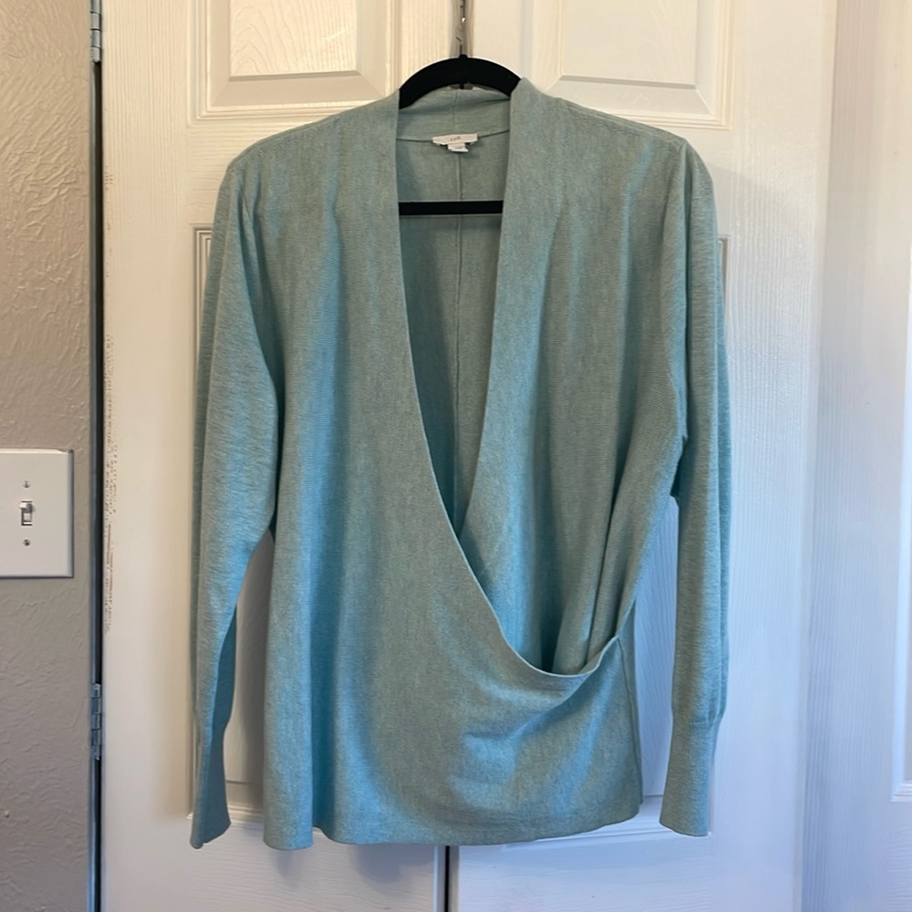 J. Jill Wrap Sweater Mock Collar Size L Petite